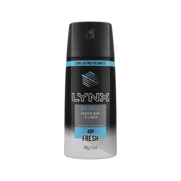 6 Pack x Lynx Fresh Deodorant Body Spray - Ice Chill Frozen Mint & Lemon - 100g/155ml